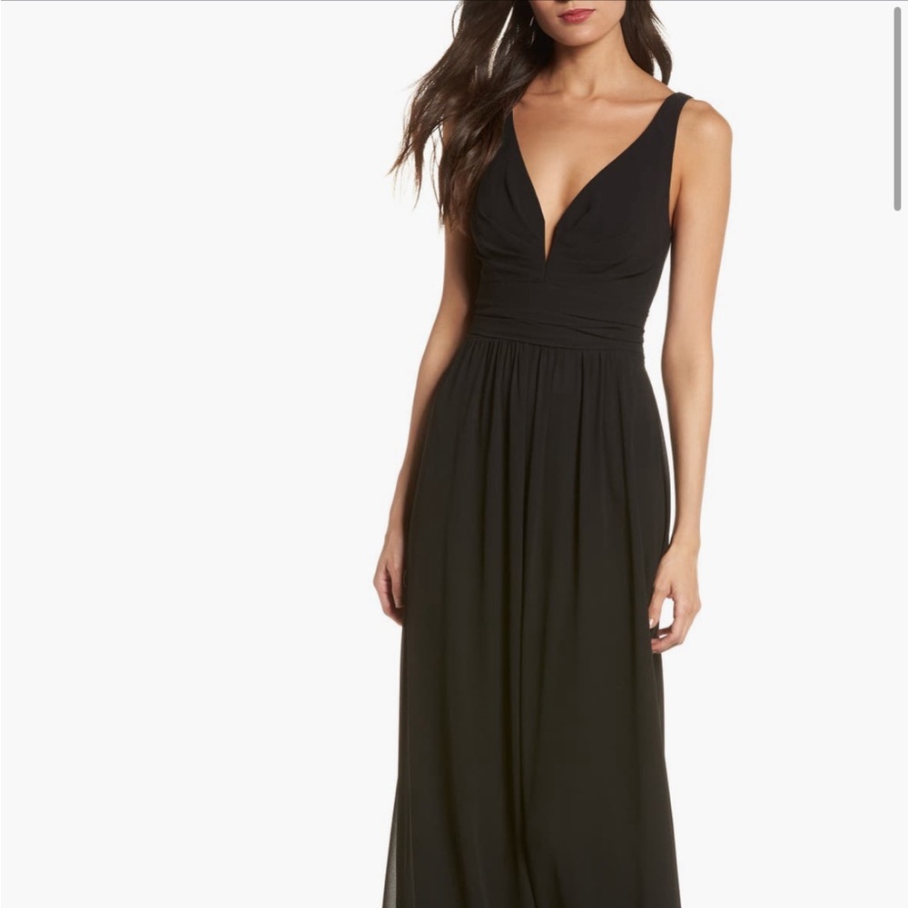 Lulus v neck chiffon a line gown